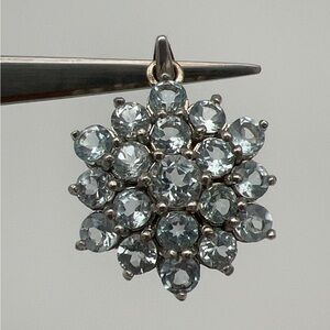Elegant Sterling Silver Floral Cluster Pendant